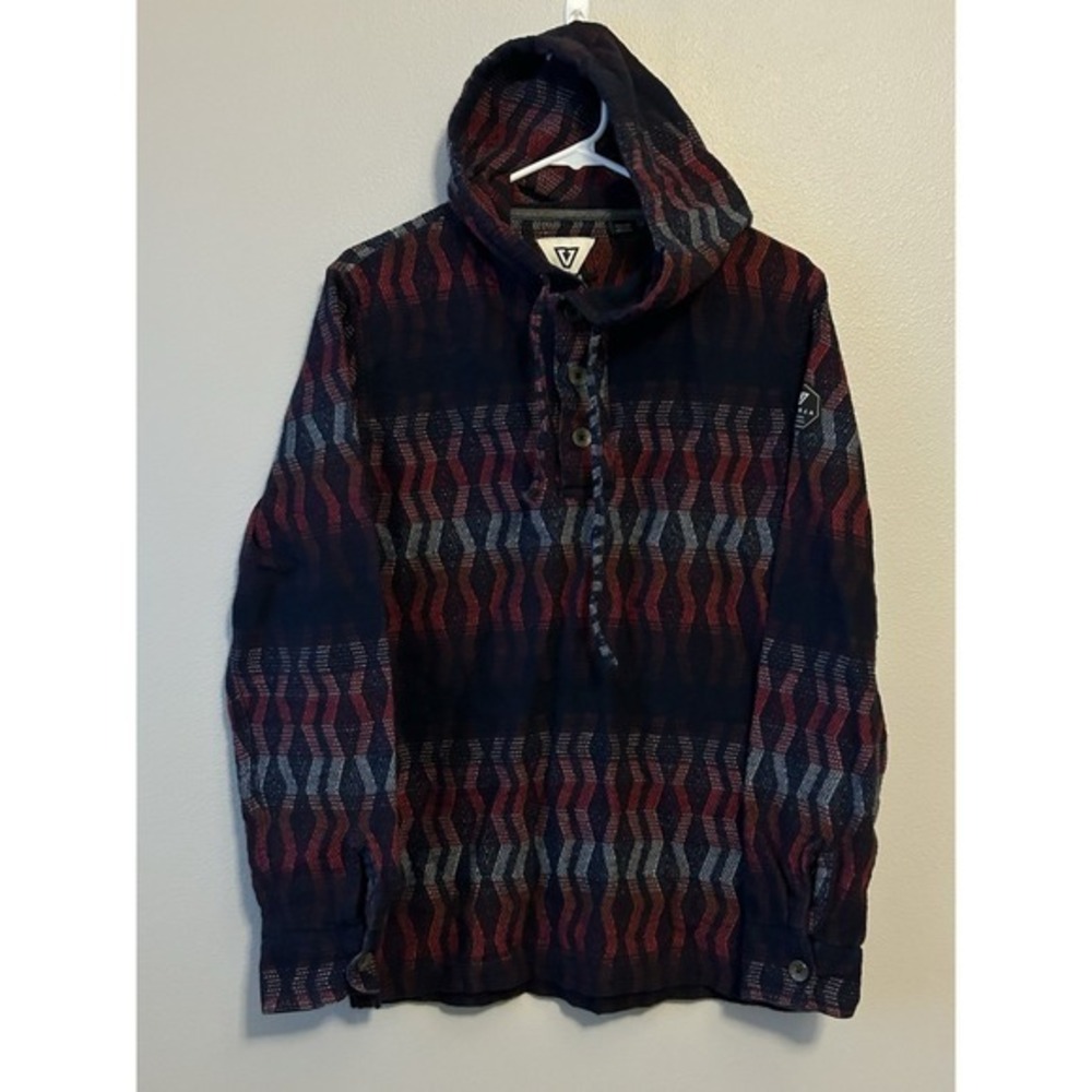 Vissla Men's Baja Hoodie Pullover Aztec Stripe Hooded Surf Sweater M Skate cabin